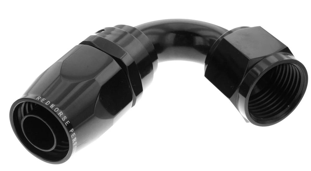 16 120 DEGREE FEMALE ALUMINUM HOSE END BLACK