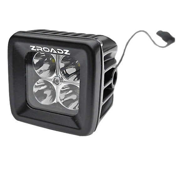 ~(2 lbs. 6X6X6)~ Zroadz 3 IN Square Cube LED Pod Work Light - FLOOD Beam Pattern - 20 Watt CREE - 1600 Lumens - DT Pigtail Connector - Combo Beam - IP67 Waterproof - 50000 Hours and above Lifespan