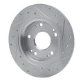 R1 Concepts Brake Rotor Drilled and Slotted Silver Fits Honda CR-Z