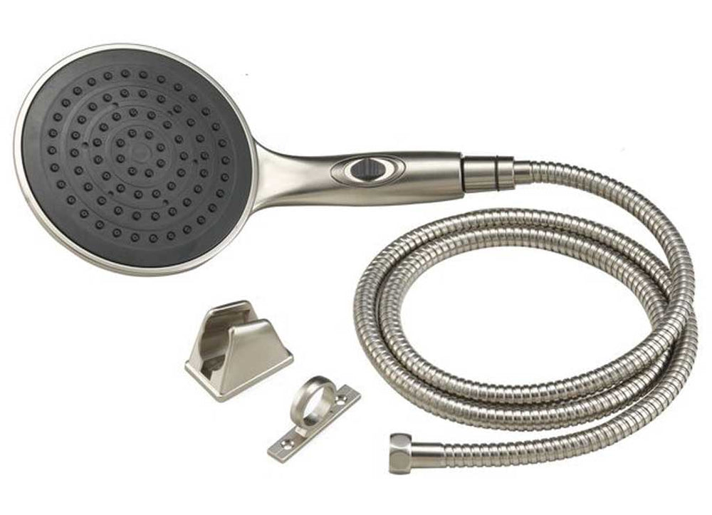 LUXURY 6 IN RAIN SHOWER WAND & HOSE KIT BRUSHED SATIN NICKEL