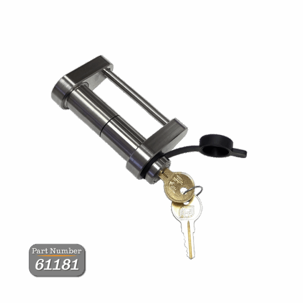 TRAILER LATCH LOCK FOR DEXTER DROP N GO AUTO LATCH COUPLER 2IN BALL STAINLESS STEEL
