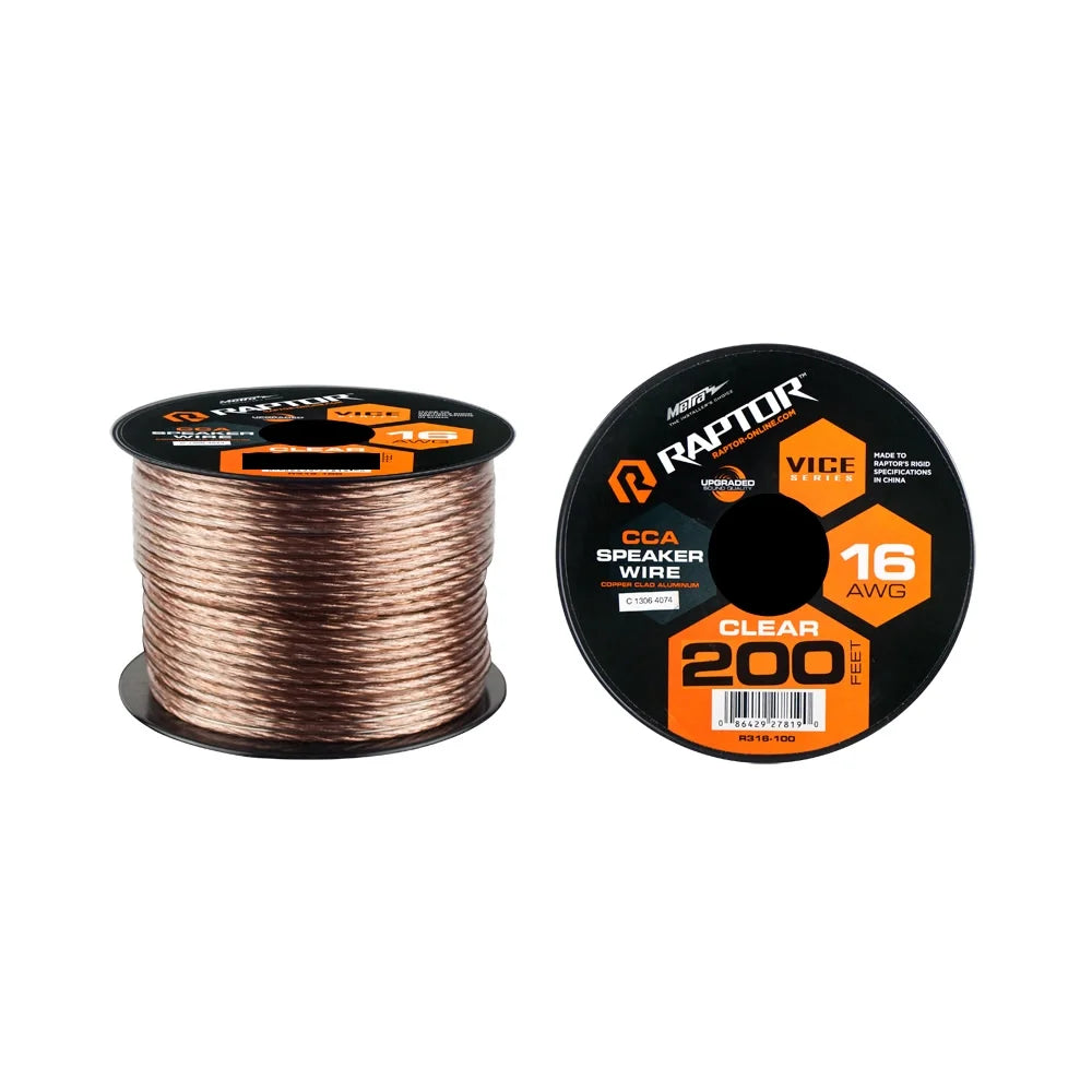 SPEAKER WIRE 16GA CLEAR 200FT - VICE SERIES