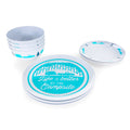 LIBATC DINNERWARE SET 12PC MELAMINE BLUE RVTREES