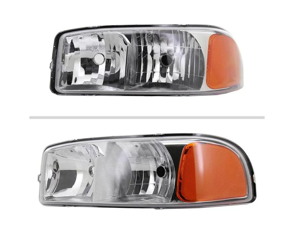 OE STYLE HEADLIGHT CHROME HOUSING CLEAR LENS - USES STOCK BULBS