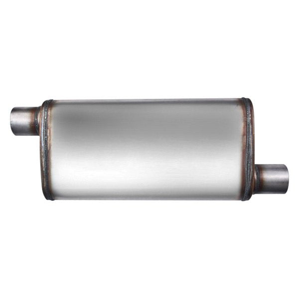 4.00INX9.00INX18.00IN OFFSET/OFFSET FLOW II SS MUFFLER 2.25IN ID / 2.25IN OD