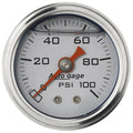Autometer AutoGage 1.5in Liquid Filled Mechanical 0-100 PSI Fuel Pressure Gauge - Silver