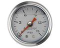 Autometer AutoGage 1.5in Liquid Filled Mechanical 0-15 PSI Fuel Pressure Gauge - Silver