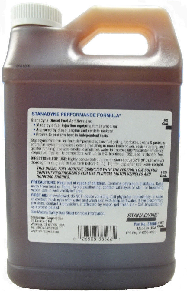 PERFORMANCE FORMULA64 OZ (1/2 GALLON) TREATS UP TO 250 GALLONS OF DIESEL FUEL