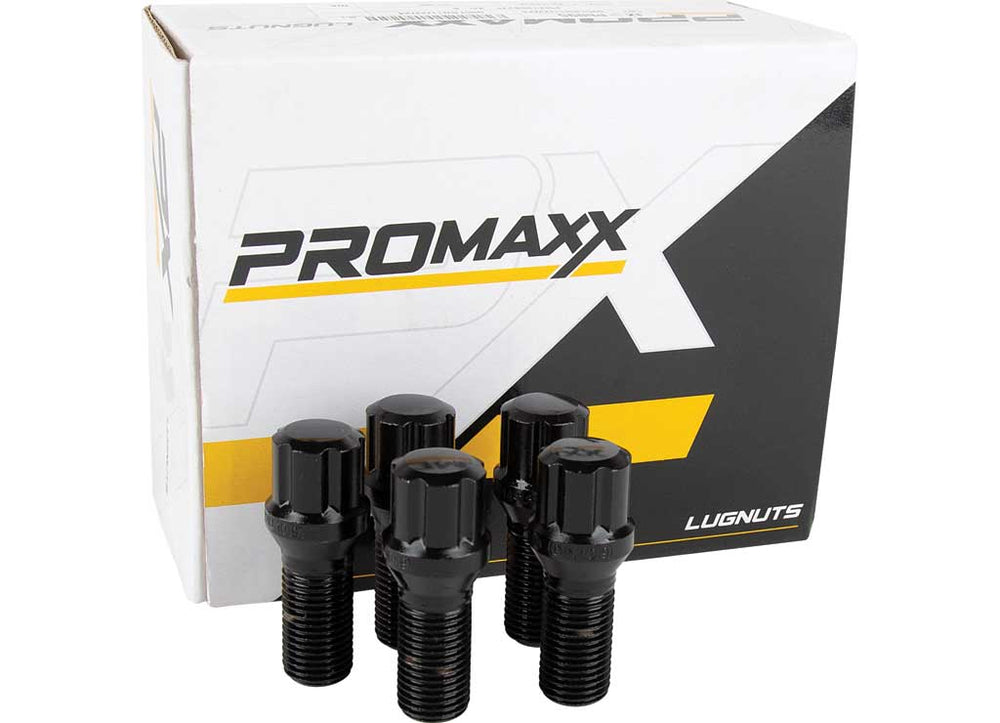 LUGNUT CLOSED END BLACK SPLINE LUG BOLTS 27MM 14 X 1.5 1.07 IN 5 LUG (20PC