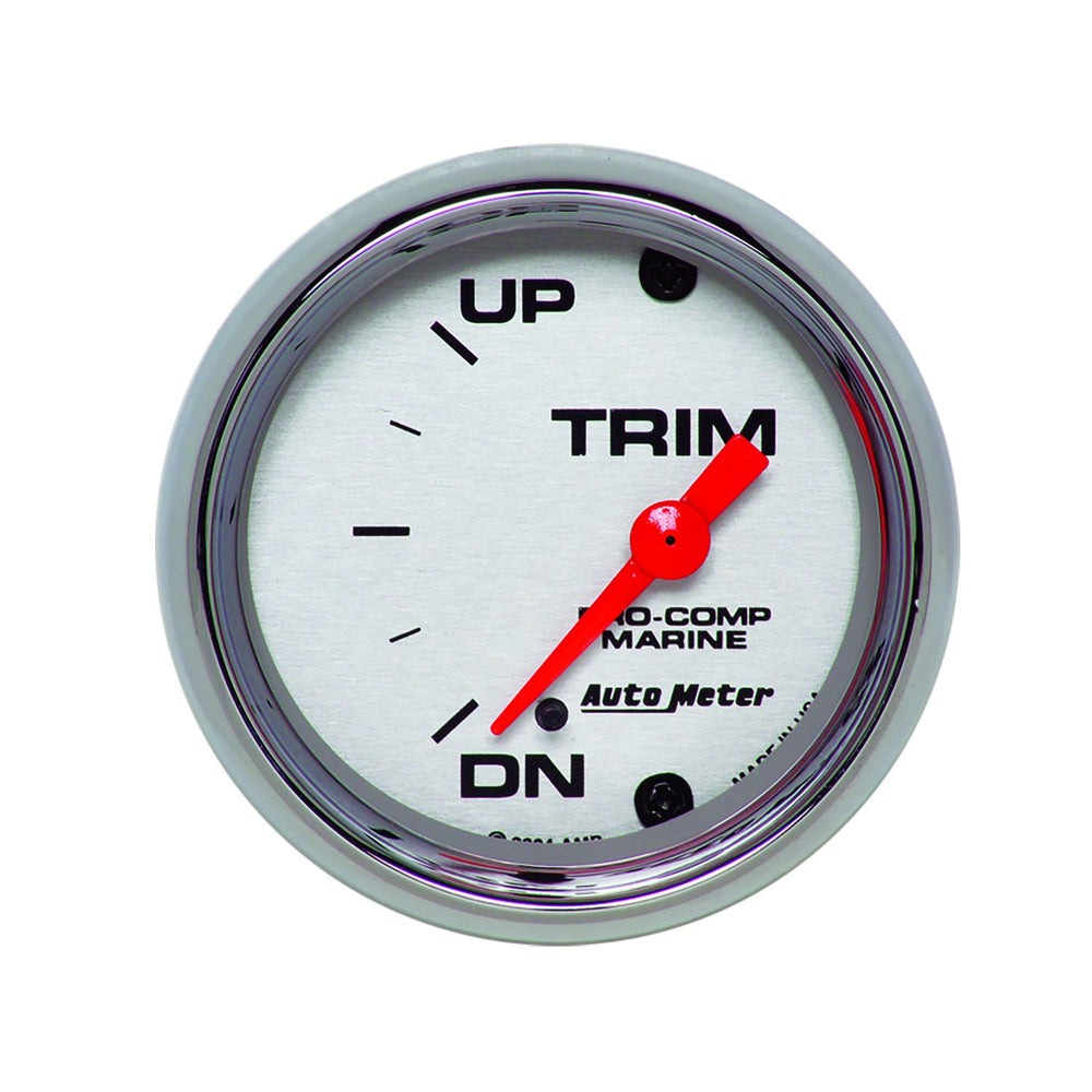 ~(0.5 lbs. 4X4X4)~ GAUGE TRIM LEVEL 2 1/16 IN 0 DOWN-90 UP ELECTRIC MARINE CHROME