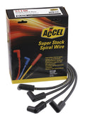 Spark Plug Wire Set- 8MM Super Stock Custom Black Wire Custom Spark Plug Wire Set 500 Ohms/Ft Sprial Core Sbc 1987-1995 V8 ACCEL