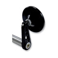 BikeMaster Oval Mirror Machined Arm w/10mm/Yam 10mm/HD Adapters - Pair - Chrome