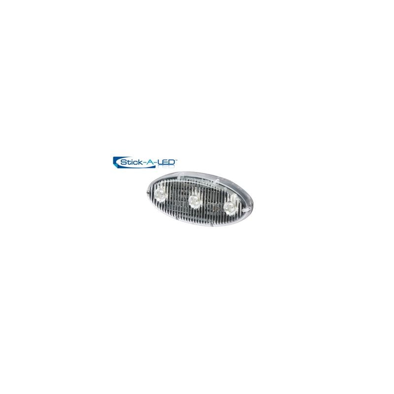 DIRECTIONAL LED: STICKALED (3 LED)OVAL SELFADHESIVE SURFACE MOUNT 1224VDC