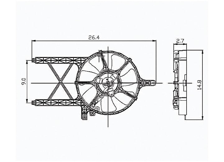 CON COOING FAN ASSY (BLADE/MOTOR/SHROUD) PATHFINDER 0507; XTERRA 0506; FR ONTIER 4.0L 0506