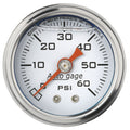 Autometer AutoGage 1.5in Liquid Filled Mechanical 0-60 PSI Fuel Pressure Gauge - White
