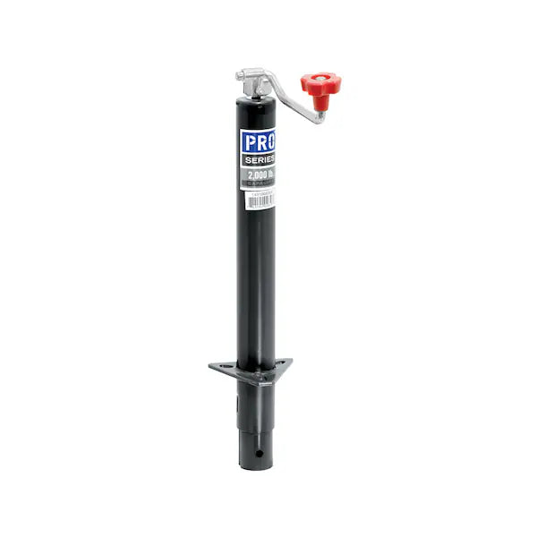ROUND TRAILER JACK AFRAME 2000 LB TOPWIND BOLTON 15 IN TRAVEL BLACK