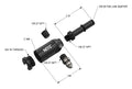 Late Model Billet Fuel Line Adapter Fits 3/8 Fuel Rail Black Anodized Aluminum (3) 1/8 Npt Ports W/ Adapters & Plugs -4 An Fuel Port NOS