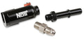 Late Model Billet Fuel Line Adapter Fits 3/8 Fuel Rail Black Anodized Aluminum (3) 1/8 Npt Ports W/ Adapters & Plugs -4 An Fuel Port NOS