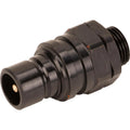 Q/R #8 Male O-Ring Boss Plug Valved Black