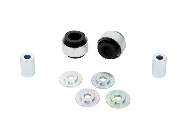 Control arm - lower inner rear bushing 2 Shell Bushings 2 Tubes 4 Washers Install Guide Grease