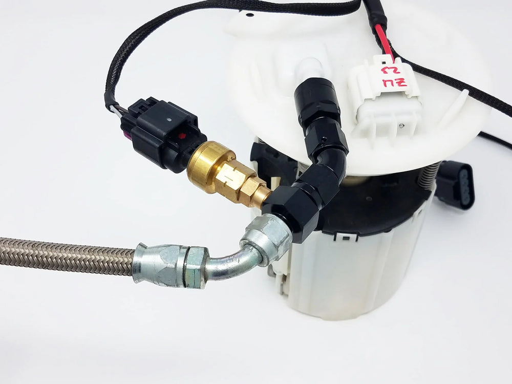 Aeromotive VaporWorx Fuel Module Outlet Kit - 45 Degree 3/8in Female to AN-06 Flare & 1/8in NPT Port