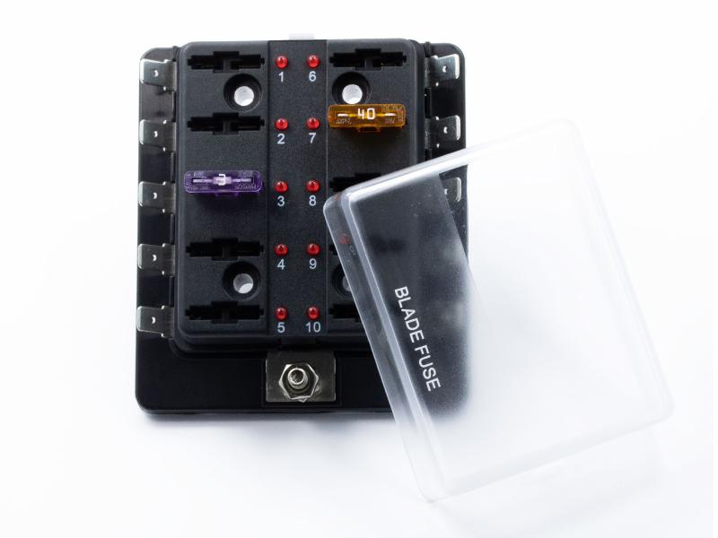 FUSE BLOCK ATC WITH INDICATING LEDS - 10 POSITION