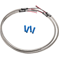 NAMZ Turn Signal Harness 24in. (SS Braided & Clear Coated - For Triple Tree Mounted Signals)