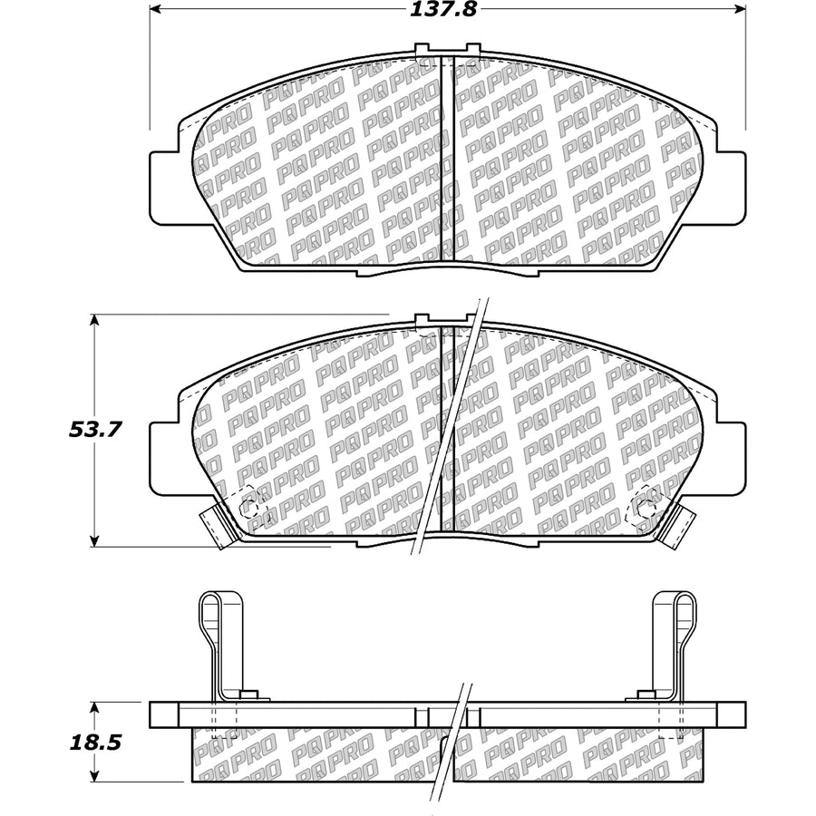 Stoptech PQ Pro Brake Pads Front Honda Prelude 1992 - 1996