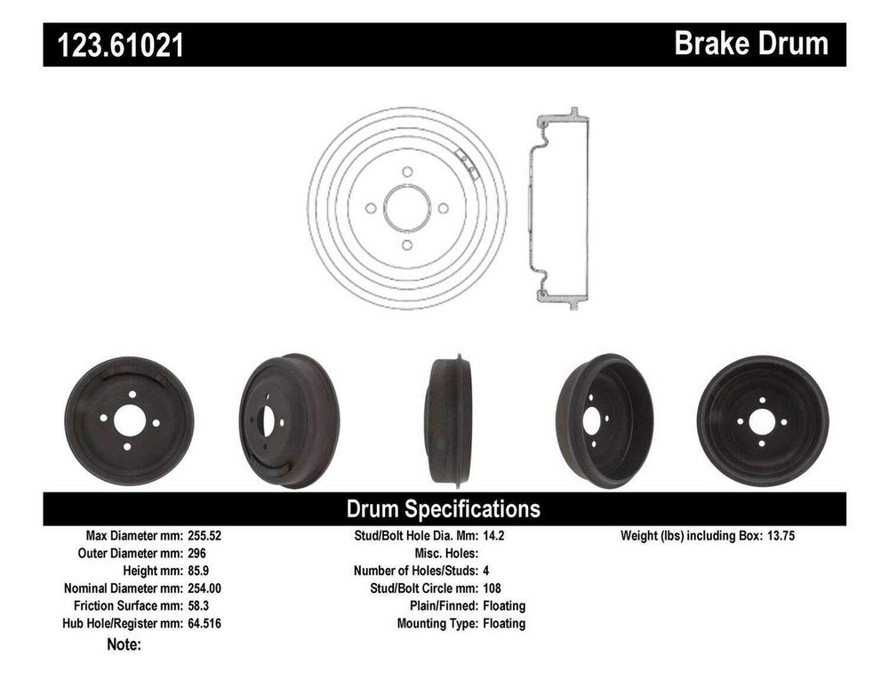 C-TEK Standard Brake Drum
