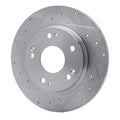DFC 11-15 Honda CR-Z Rear Left Drilled & Slotted Silver Brake Rotor