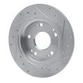 DFC 11-15 Honda CR-Z Rear Left Drilled & Slotted Silver Brake Rotor