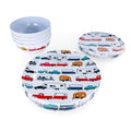 LIBATC DINNERWARE SET 12PC MELAMINE MULTI RV