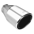 Borla 2.5in Inlet 4.5in Round Rolled Angle Cut Phantom X 7.75in Long Embossed Universal Exhaust Tips