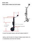 SWIVEL JACK 800 LB. FOR FLEETWOOD FOLDING CAMPERS (COLEMAN)