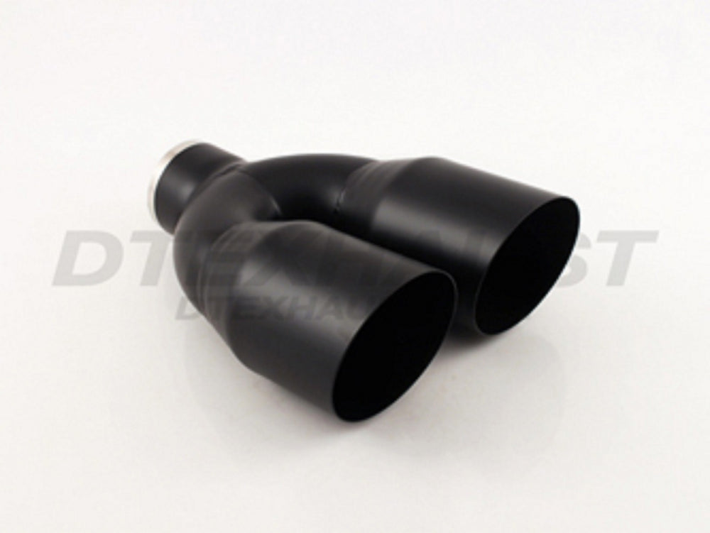 Black Powder Coated Dual 3.50IN Angle Cut; i.d. 2.25IN