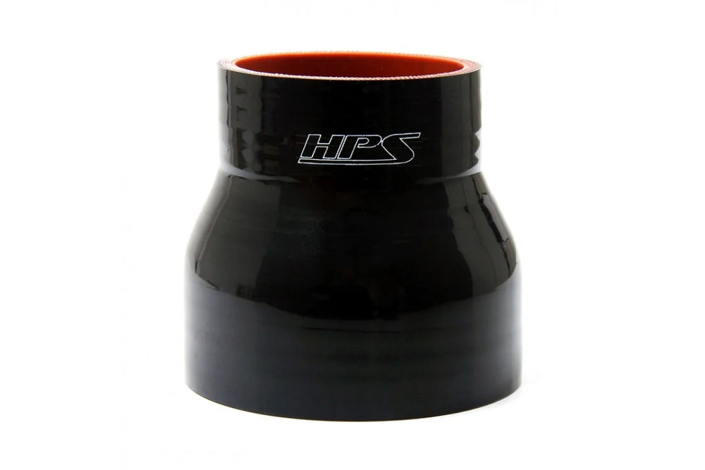 HPS Performance 2.5 - 3.75 ID 3 Long High Temp 4-ply Reinforced Silicone Reducer Coupler Hose Black (63mm - 95mm ID 76mm Length)