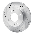 R1 Concepts Brake Rotor Drilled and Slotted Silver Fits Mitsubishi Mirage