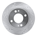 DFC 14-15 Mitsubishi Mirage Front Left Drilled & Slotted Silver Brake Rotor