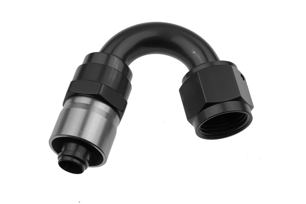 16 AN 150 DEGREE CRIMP STYLE HOSE END BLACK
