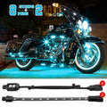 XK Glow Strips Single Color XKGLOW LED Accent Light Motorcycle Kit Green - 8xPod + 2x8In