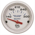 Autometer Marine White Ultra-Lite 2-1/16in Electric Oil Temperature Gauge 140-300 Deg F
