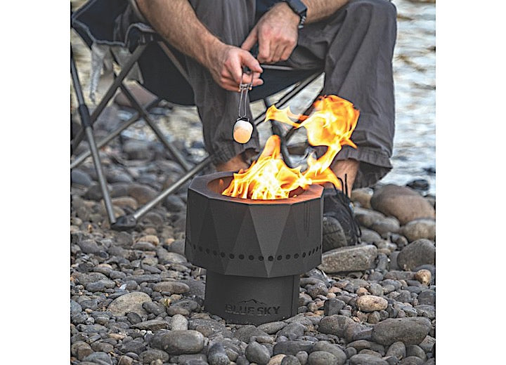 PIKE ULTRA PORTABLE STEEL SMOKELESS FIRE PIT WITH CARRYING BAG FIREWOOD AND/OR WOOD PELLET BURNING