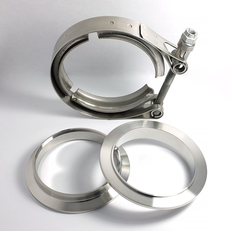 Stainless Bros 2.25in Stainless Steel V-Band Assembly (2 Flanges & 1 Clamp)