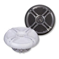 MARINE GRADE 6.5IN COAXIAL SPEAKER WHITE & TITANIUM GRILLS