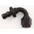 #12 120 Deg Push-On Hose End Black