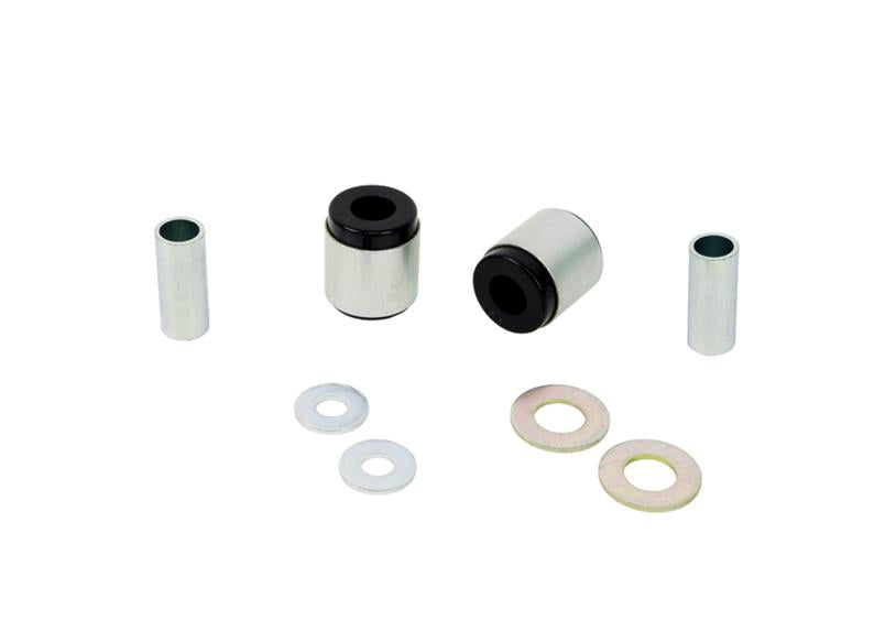 Control arm - lower inner rear bushing 2 Shell Bushings 2 Tubes 4 Washers Install Guide Grease