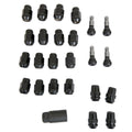 WHEEL INSTALLATION KITS WITH GORILLA LOCKS ACORN BULGE (13/16IN HEX) 1/2IN BLACK CHROME