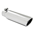 MBRP Universal Tip 4in OD 2.5in Inlet 12in Length Angled Cut Rolled End Clampless No-Weld T304