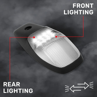 Dodge 19-23 RAM Heavy-Duty 2500 3500 (1-Piece Single Cab Light) Clear Cab Roof Light Lens with 2-Way Forward Rear Facing White ULTRA High-Power LEDs - 1-Piece Single Cab Light ONLY