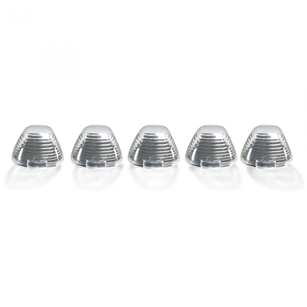 ~(1 lbs. 6X5X4)~ Ford 99-16 Superduty (5-Piece Set) Clear Cab Roof Light Lenses Only and Amber Xenon Bulbs